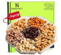 Tropgo Regalo per Capodanno, regali di Natale, cesto regalo con noci miste (7 assortimenti) piatto per composizioni di bouquet di cibo, regali di compleanno, scatola per snack kosher sana, donne