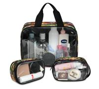 Trophy Soccer Galaxy Travel Makeup Bag per donne e uomini, Galaxy Space Translucent Cosmetic Bags 3 Pcs Large Shower Wash Pouch Toiletry Cosmetic Toiletries Organizer, Colore, L, Astuccio per trucchi