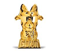 TrophySmack Trofeo di capra in oro cromato da 22,9 cm, premio più grande di tutti i tempi e topper fai da te, mascotte da scrivania resistente per fantascienza, calcio e riconoscimento MVP