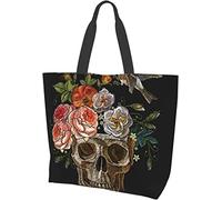 Tropiacal Flamingo Green Leaves Tote Bag Large Casual Women Shoulder Handbags Borse della spesa riutilizzabili per lavoro Shopping Travel Beach