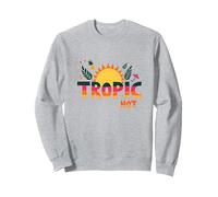 Tropic Come Il Suo Caldo Estate Divertente Ananas Sole, hawaiani Felpa, Unisex per Adulti, Grigio Melange, XXL
