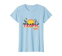 Tropic Come Il Suo Caldo Estate Divertente Ananas Sole, hawaiani Maglietta, Donna, Celeste, XL