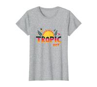 Tropic Come Il Suo Caldo Estate Divertente Ananas Sole, hawaiani Maglietta, Donna, Grigio Melange, L