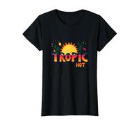 Tropic Come Il Suo Caldo Estate Divertente Ananas Sole, hawaiani Maglietta, Donna, Nero, XL