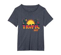 Tropic Come Il Suo Caldo Estate Divertente Ananas Sole, hawaiani Maglietta, Donna Plus-Size, Pervinca, 3X