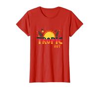 Tropic Come Il Suo Caldo Estate Divertente Ananas Sole, hawaiani Maglietta, Donna, Rosso, L