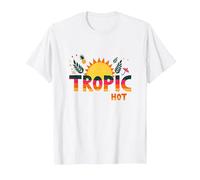 Tropic Come Il Suo Caldo Estate Divertente Ananas Sole, hawaiani Maglietta, Uomo, Bianco, 3XL