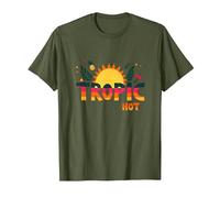 Tropic Come Il Suo Caldo Estate Divertente Ananas Sole, hawaiani Maglietta, Uomo, Oliva, XXL