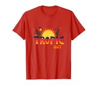 Tropic Come Il Suo Caldo Estate Divertente Ananas Sole, hawaiani Maglietta, Uomo, Rosso, M