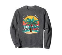 Tropic Come se Fosse Caldo: Beachy Paradise Sunset Vibes Felpa, Unisex per Adulti, Grigio Scuro, XL