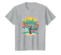 Tropic Come se Fosse Caldo: Beachy Paradise Sunset Vibes Maglietta, Bambini, Grigio Melange, 10 Anni