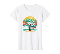 Tropic Come se Fosse Caldo: Beachy Paradise Sunset Vibes Maglietta, Donna, Bianco, XL