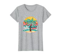Tropic Come se Fosse Caldo: Beachy Paradise Sunset Vibes Maglietta, Donna, Grigio Melange, M