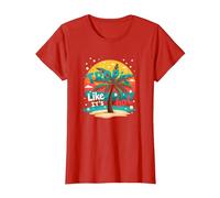 Tropic Come se Fosse Caldo: Beachy Paradise Sunset Vibes Maglietta, Donna, Rosso, XL