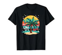 Tropic Come se Fosse Caldo: Beachy Paradise Sunset Vibes Maglietta, Uomo, Nero, XXL
