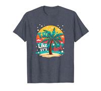 Tropic Come se Fosse Caldo: Beachy Paradise Sunset Vibes Maglietta, Uomo, Pervinca, XL