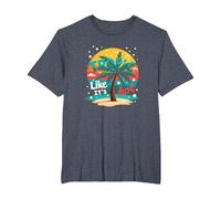 Tropic Come se Fosse Caldo: Beachy Paradise Sunset Vibes Maglietta, Uomo Taglie Grandi, Pervinca, 5X Tall