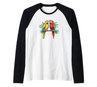 Tropic Island Adventure - Pappagalli nelle Chiavi della Florida Maglia con Maniche Raglan