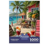 Tropical Beach Cafe 1000 Pezzi Bundle Puzzle Puzzle Per Adulti Cartone Extra Spesso - Anti-stress E Viaggio, Regalo Di Natale Per Adulti E Bambini over 12 Anni 70x50cm/1000pcs