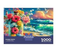 Tropical Beach House Puzzle 1000 Pezzi Per Adulti E Bambini Confezione Di Alta Qualità Intelligente Floral Jar by Ocean Waves Puzzle Classico Idea Regalo Uomo E Donna 70x50cm/1000pcs