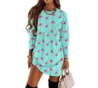 Tropical Birds Flamingo - Abito casual da donna, a maniche lunghe, comodo, girocollo, alla moda, Stile 6, 3XL