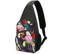 Tropical Birds Flamingo Parrot Crossbody Zaino Borsa a tracolla Leggera Borsa a tracolla da viaggio Zaino da escursionismo
