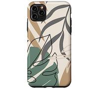 Tropical Botanical Beige Brown Exotic Minimalist Abstract Custodia per iPhone 11 Pro Max