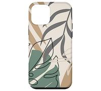 Tropical Botanical Beige Brown Exotic Minimalist Abstract Custodia per iPhone 12 mini