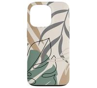 Tropical Botanical Beige Brown Exotic Minimalist Abstract Custodia per iPhone 13 Pro