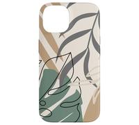 Tropical Botanical Beige Brown Exotic Minimalist Abstract Custodia per iPhone 14