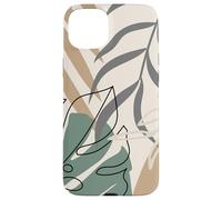 Tropical Botanical Beige Brown Exotic Minimalist Abstract Custodia per iPhone 15 Plus