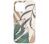 Tropical Botanical Beige Brown Exotic Minimalist Abstract Custodia per iPhone 16 Pro Max