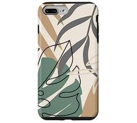 Tropical Botanical Beige Brown Exotic Minimalist Abstract Custodia per iPhone 7 Plus/8 Plus