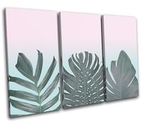 Tropical Botanical Pastel Leaf Floral TREBLE TELA parete arte foto stampa