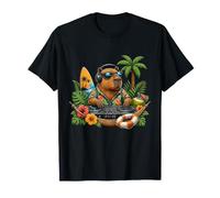 Tropical Capybara Beach DJ Music Summer Vibes Maglietta
