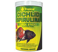 Tropical Cichlid SPIRULINA Large Sticks 1000ML / 300g - Alimento vegetale sotto Forma di Bastoncini galleggianti per l'alimentazione Quotidiana di Grandi ciclidi
