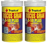 TROPICAL DISCUS GRAN D-50 PLUS 100ml / 44g - Mangime granulare per intensificare i colori dei discus (Confezione da 2)