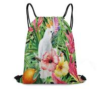 Tropical Exotic Parrot Borsa con Coulisse Regolabile Borsa Palestra Pieghevole Zaino per Spiaggia Uomo Nuoto 36X42Cm