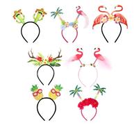 Tropical Floral Headbands, Colorful Flower Crowns, Soft Elastic Band Fit, Lightweight Comfortable Wear, Beach Headpiece for Party Events, Photoshoots, Travel Props, Girls, Boy, 7.5 X 4.3 Inches