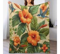 Tropical Flower Hummingbird Vibrant Nature Plant Coperta Plaid Morbida Blanket Leggera Coperta Flanella Per Letto Singolo Sedia Viaggi M
