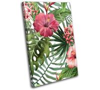 Tropical Flowers Nature Leaves Floral SINGLE TELA parete arte foto stampa