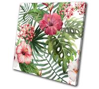 Tropical Flowers Nature Leaves Floral SINGLE TELA parete arte foto stampa