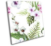 Tropical Flowers Nature Leaves Floral SINGLE TELA parete arte foto stampa