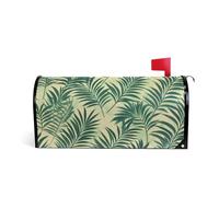 Tropical Green Leaves Beige Copertura decorativa della cassetta della posta per l'estate unica autunno copertura della cassetta postale di formato standard para buzon