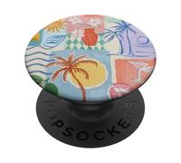 Tropical Heat Beachy Collage PopSockets PopGrip Adesivo