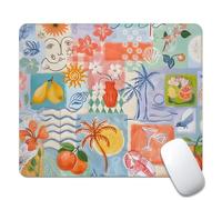 Tropical Heat Beachy Collage Tappetino Mouse Soffice Tappetini per Il Mouse Liscio Mousepad per Ufficio Laptop Lavoro 25X30Cm