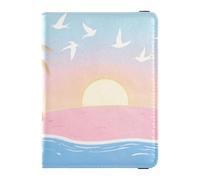 Tropical Island Sunset Portafoglio da viaggio in pelle porta passaporto impermeabile portafoglio da viaggio per donne accessori indispensabili per viaggi