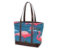 Tropical Jungle Pink Flamingo-672 Portafogli a spalla da donna grandi borse in morbida pelle lavata e borse resistenti, multicolore 10, 33,8 x 12 x 31 cm