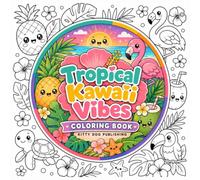 Tropical Kawaii Vibes Coloring Book: 25 Cute Tropical Illustrations for Alcohol Markers & Relaxation
