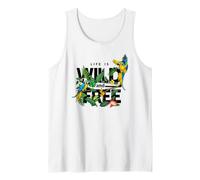 Tropical Macaw Parrots Jungle Nature Bird Design Life Quotes Canotta